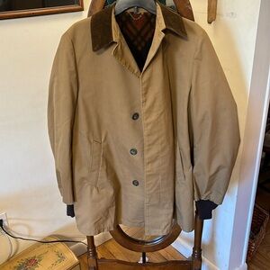 Vintage Agincourt men’s tan barn coat size 38 fleece lined, corduroy collar